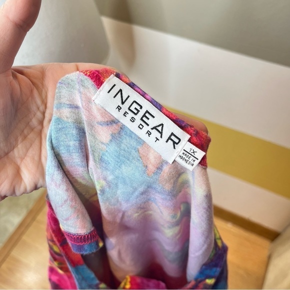 INGEAR Resort Vintage 90s Pink Tropical Floral Hawaiian Vacation Dress Size 1X - Picture 11 of 12